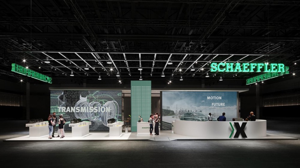 Foto: O estande da Schaeffler na Automec 2025, inspirado pelo lema "Sustaining Motion. Pioneering Future.”